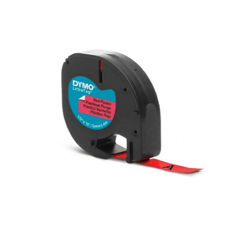 Картридж для принтера Dymo LetraTag, пластик, черный шрифт, 12 мм х 4 м, красный (DYMO91223)